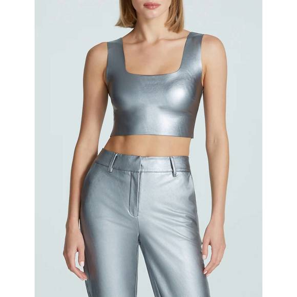 Commando | Tops | New Commando Faux Leather Squareneck Crop Top In ...